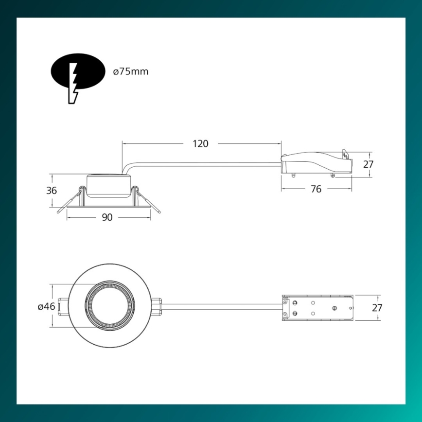 Philips - Σετ 3x ρυθμιζόμενα χωνευτά φωτιστικά CILANTRO LED/5W/230V 4000K μαύρα