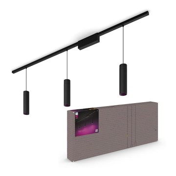 Philips - Σετ 3x LED RGBW, ρυθμιζόμενο κρεμαστό φωτιστικό με καλώδιο για το σύστημα ράγας Hue PERIFO LED/15,6W/230V 2000-6500K