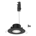 Philips - Σετ 3x ρυθμιζόμενα χωνευτά φωτιστικά CILANTRO LED/5W/230V 4000K μαύρα