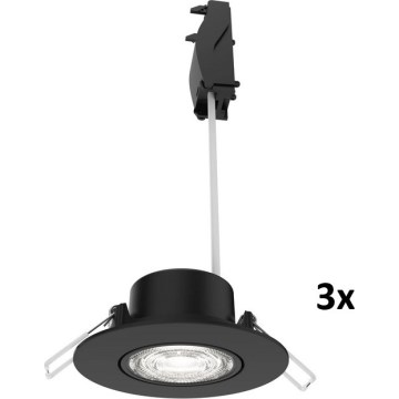 Philips - Σετ 3x ρυθμιζόμενα χωνευτά φωτιστικά CILANTRO LED/5W/230V 4000K μαύρα