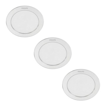 Philips - ΣΕΤ 3x Χωνευτό Φωτιστικό LED 1xLED/3,5W/230V 2700K