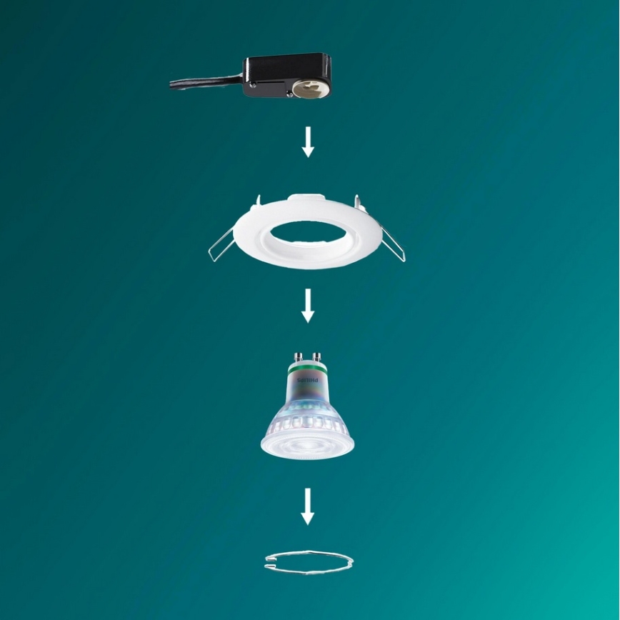 Philips - Σετ 3x χωνευτό φωτιστικό οροφής PERIDOT 1xGU10/7W/230V λευκό