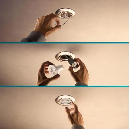 Philips - Σετ 3x χωνευτό φωτιστικό οροφής PERIDOT 1xGU10/7W/230V λευκό