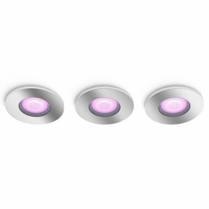 Philips-ΣΕΤ 3xLED RGB Dimmable φωτιστικά μπάνιου Hue XAMENTO 1xGU10/5,7W/230V IP44 2000-6500K