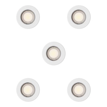 Philips - Σετ 5 τεμ. χωνευτά φωτιστικά οροφής PERIDOT 1xGU10/7W/230V λευκά