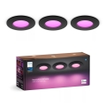 Philips - ΣΕΤ 3x LED RGBW Χωνευτό φωτιστικό οροφής μπάνιου dimmimg Hue SLIM LED/8,3W/230V IP44 2000-6500K