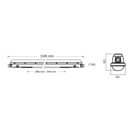 Philips Pila - Τεχνικό φωτιστικό LED φθοριστικού τύπου, LED/40W/230V 120 cm IP65
