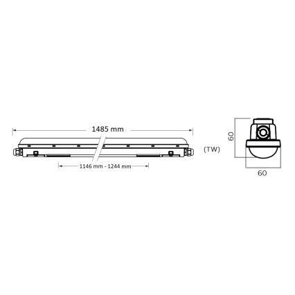 Philips Pila - Τεχνικό γραμμικό φωτιστικό LED/60W/230V 150 cm IP65