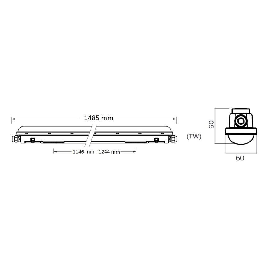 Philips Pila - Τεχνικό γραμμικό φωτιστικό LED/60W/230V 150 cm IP65