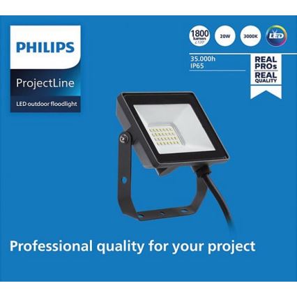 Philips - Προβολέας LED εξωτερικού χώρου PROJECTLINE LED/20W/230V IP65 3000K