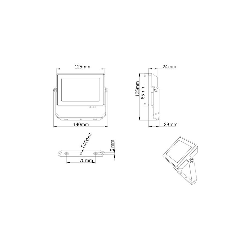 Philips - Προβολέας LED εξωτερικού χώρου PROJECTLINE LED/20W/230V IP65 3000K