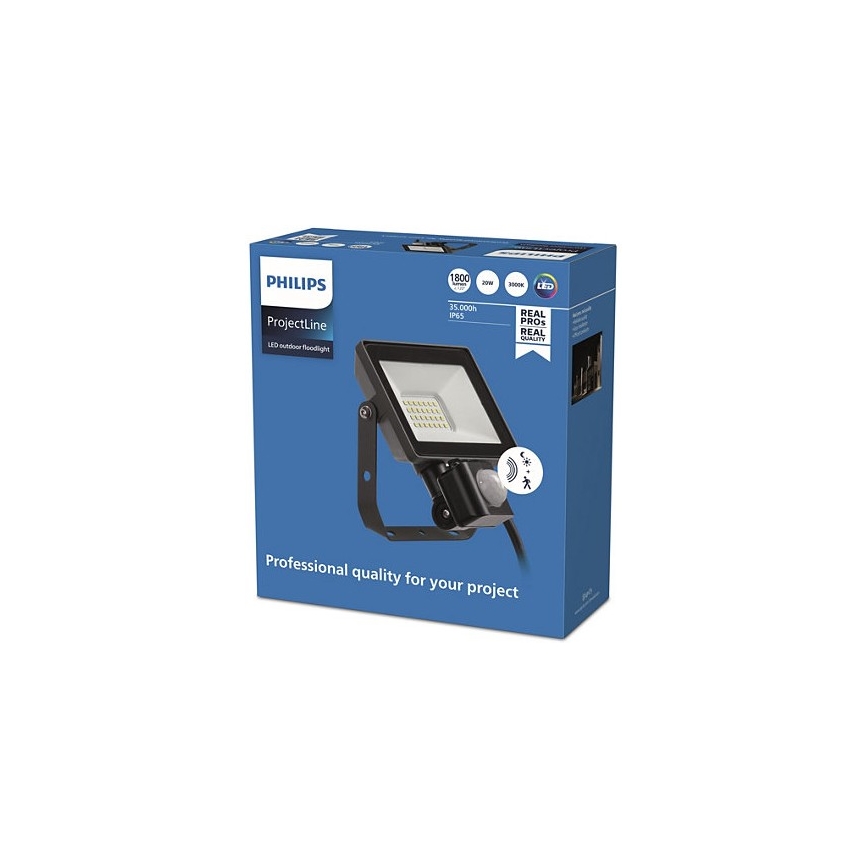 Philips - Προβολέας LED εξωτερικού χώρου με αισθητήρα PROJECTLINE LED/20W/230V IP65 3000K