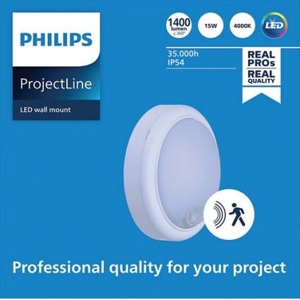 Philips - LED Επιτοίχιο φωτιστικό με αισθητήρα PROJECTLINE LED/15W/230V IP54