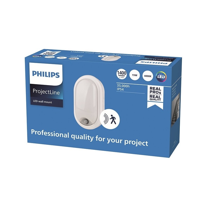 Philips - LED Επιτοίχιο φωτιστικό με αισθητήρα PROJECTLINE LED/15W/230V IP54