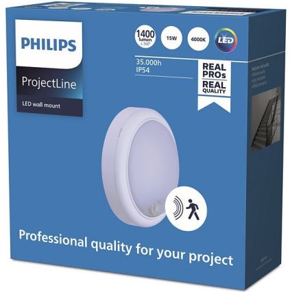 Philips - LED Επιτοίχιο φωτιστικό με αισθητήρα PROJECTLINE LED/15W/230V IP54