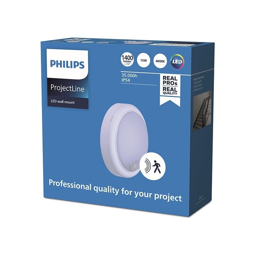 Philips - LED Επιτοίχιο φωτιστικό με αισθητήρα PROJECTLINE LED/15W/230V IP54