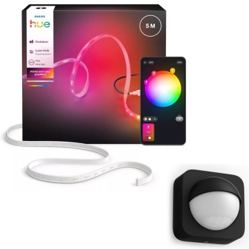 Philips - Ρυθμιζόμενη εξωτερική ταινία LED RGBW Hue FLUX 5m LED/30W/230V 2200-6500K IP67 + αισθητήρας κίνησης