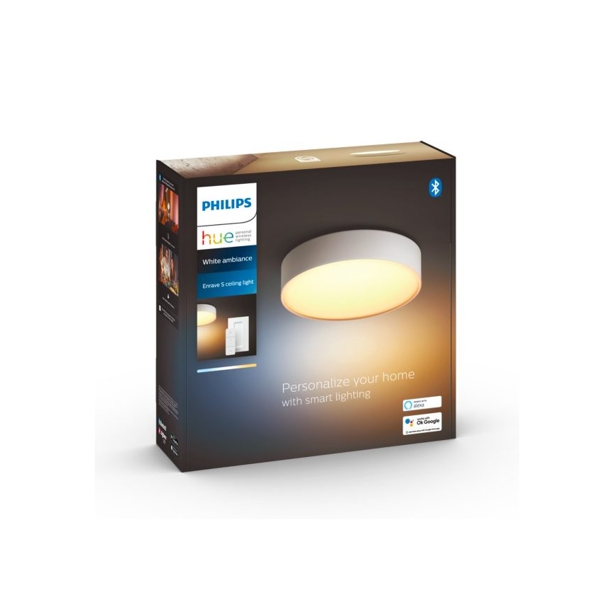 Philips - Ρυθμιζόμενο φωτιστικό οροφής Hue LED/9,6W/230V 2200–6500K Ø 261 mm λευκό + τηλεχειριστήριο