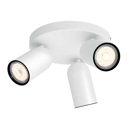 Philips - LED RGBW Ρυθμιζόμενο σποτ φωτιστικό PONGEE 3xGU10/4,8W/230V 3000K λευκό + τηλεχειριστήριο