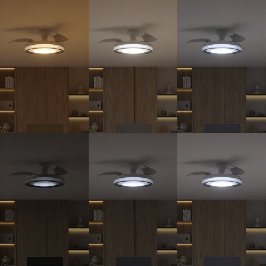 Philips - Ρυθμιζόμενο LED φωτιστικό οροφής με ανεμιστήρα BLISS LED/35W/230V λευκό + τηλεχειριστήριο