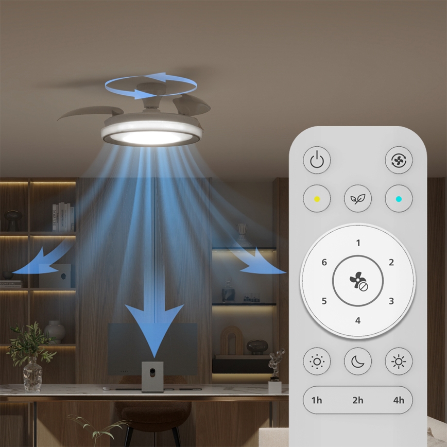 Philips - Ρυθμιζόμενο LED φωτιστικό οροφής με ανεμιστήρα BLISS LED/35W/230V λευκό + τηλεχειριστήριο