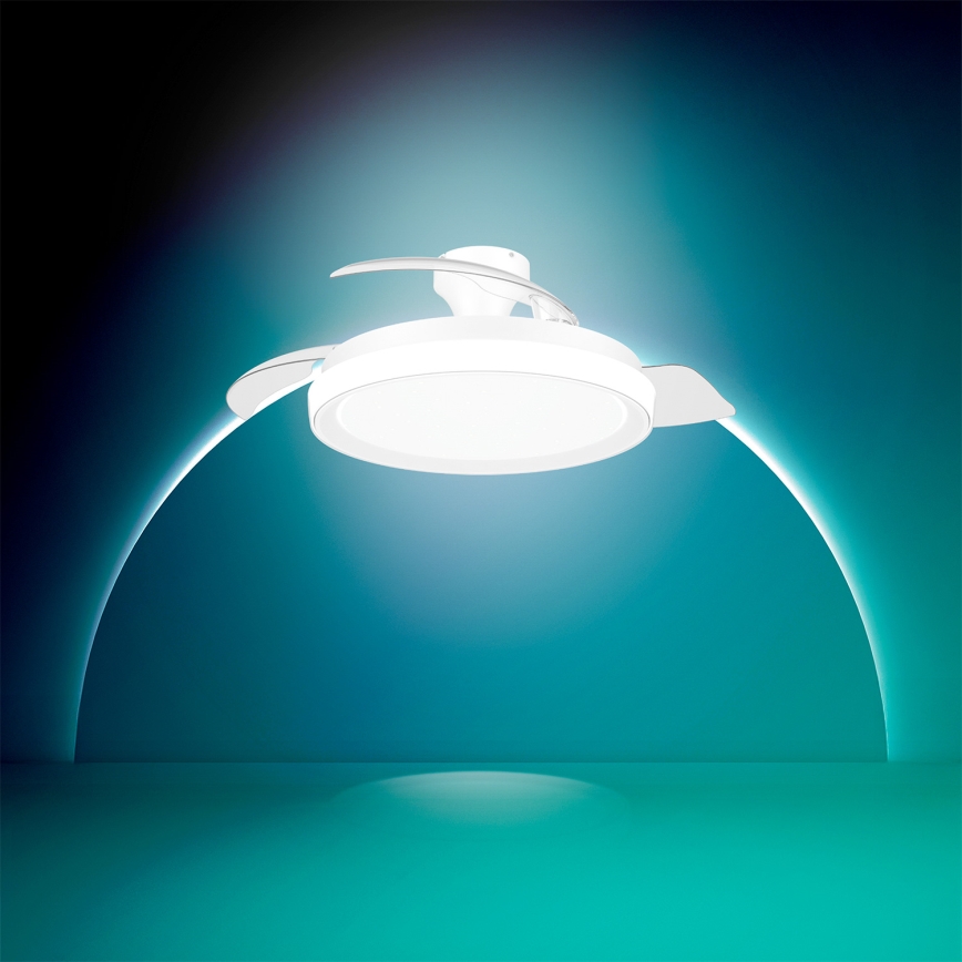 Philips - Ρυθμιζόμενο LED φωτιστικό οροφής με ανεμιστήρα BLISS LED/35W/230V λευκό + τηλεχειριστήριο