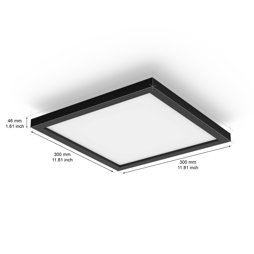 Philips - LED Ρυθμιζόμενο φωτιστικό οροφής Hue AURELLE LED/19W/230V 2200-6500K 30x30 cm μαύρο