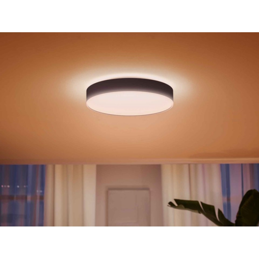 Philips - Ρυθμιζόμενο φωτιστικό οροφής Hue LED/33,5W/230V 2200-6500K διάμ. 425 mm μαύρο + τηλεχειριστήριο