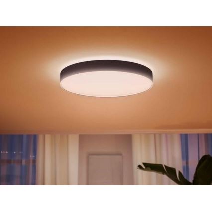 Philips - Ρυθμιζόμενο LED φωτιστικό οροφής Hue LED/48W/230V 2200-6500K διάμετρος 551 mm μαύρο + τηλεχειριστήριο