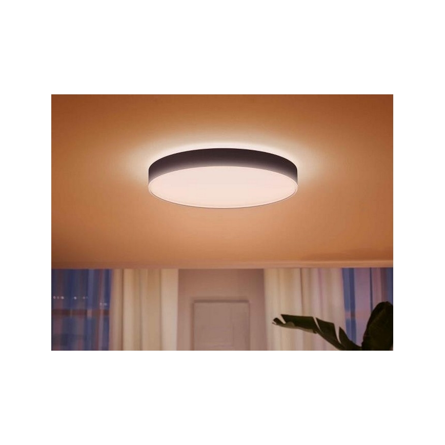 Philips - Ρυθμιζόμενο LED φωτιστικό οροφής Hue LED/48W/230V 2200-6500K διάμετρος 551 mm μαύρο + τηλεχειριστήριο