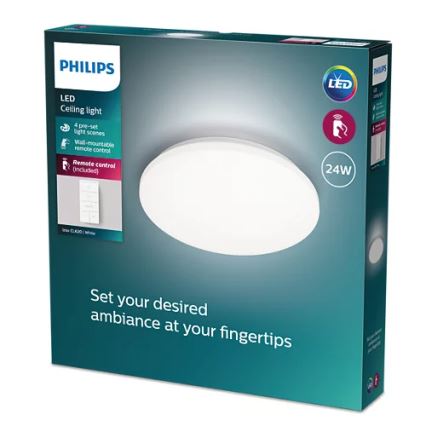 Philips - Ρυθμιζόμενο LED φωτιστικό οροφής LED/24W/230V 2700-6500K με τηλεχειριστήριο