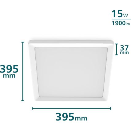 Philips - Ρυθμιζόμενο LED φωτιστικό οροφής LED/15W/230V 2700K 39,5x39,5 cm