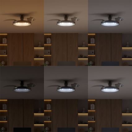 Philips - Ρυθμιζόμενο LED φωτιστικό οροφής με ανεμιστήρα ATLAS LED/35W/230V, ματ χρώμιο + τηλεχειριστήριο
