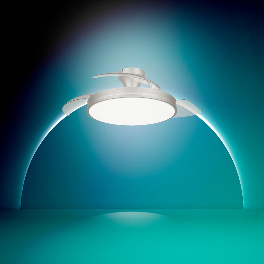 Philips - Ρυθμιζόμενο LED φωτιστικό οροφής με ανεμιστήρα ATLAS LED/35W/230V, ματ χρώμιο + τηλεχειριστήριο