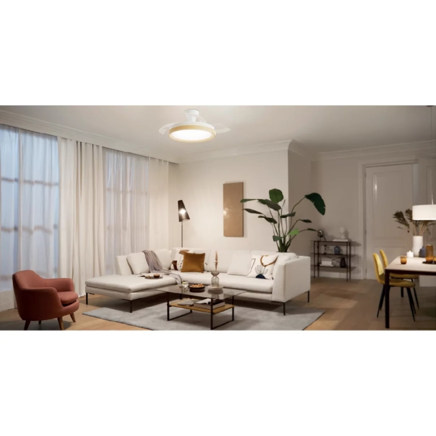 Philips - Ρυθμιζόμενο φωτιστικό οροφής LED με ανεμιστήρα BLISS LED/35W/230V καφέ + τηλεχειριστήριο