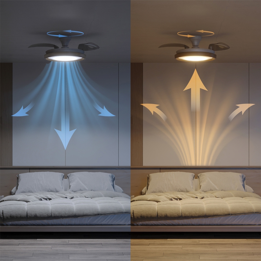 Philips - Ρυθμιζόμενο φωτιστικό οροφής LED με ανεμιστήρα BLISS LED/35W/230V καφέ + τηλεχειριστήριο