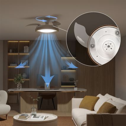 Philips - Ρυθμιζόμενο φωτιστικό οροφής LED με ανεμιστήρα BLISS LED/35W/230V καφέ + τηλεχειριστήριο