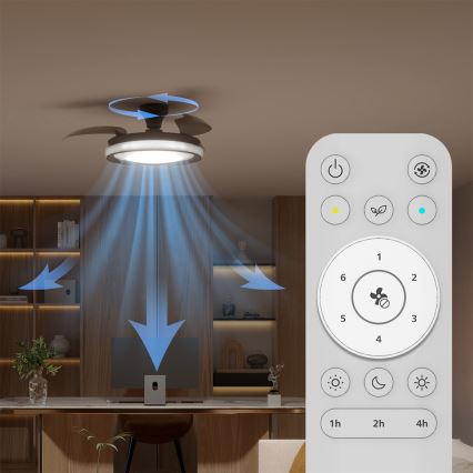Philips - Ρυθμιζόμενο LED οροφής φωτιστικό με ανεμιστήρα BLISS LED/35W/230V μαύρο + τηλεχειριστήριο