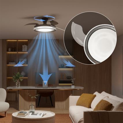 Philips - Ρυθμιζόμενο LED οροφής φωτιστικό με ανεμιστήρα BLISS LED/35W/230V μαύρο + τηλεχειριστήριο