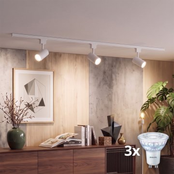 Philips - Ρυθμιζόμενο LED σποτ σε σύστημα ράγας EASYLINK 3xGU10/7W/230V 1 m λευκό