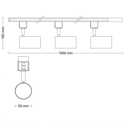Philips - Ρυθμιζόμενο LED σημειακό φωτιστικό για ράγα EASYLINK 3xGU10/6,2W/230V 2200-2700K 1m λευκό