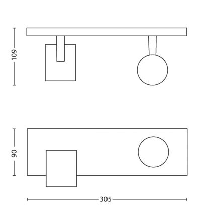 Philips - LED RGBW Ρυθμιζόμενο σποτ φωτιστικό RUNNER 2xGU10/6,5W/230V 2700-6500K ματ χρώμιο
