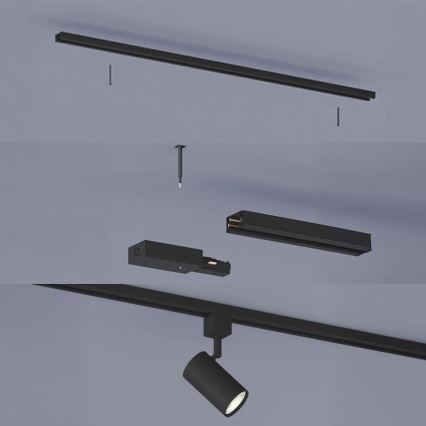 Philips - LED ρυθμιζόμενο σποτ σε σύστημα ράγας EASYLINK 3xGU10/6,2W/230V 2200-2700K 1m μαύρο