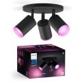 Philips - Ρυθμιζόμενο LED RGBW φωτιστικό σημείου Hue FUGATO 3xGU10/4,2W/230V 2000-6500K μαύρο