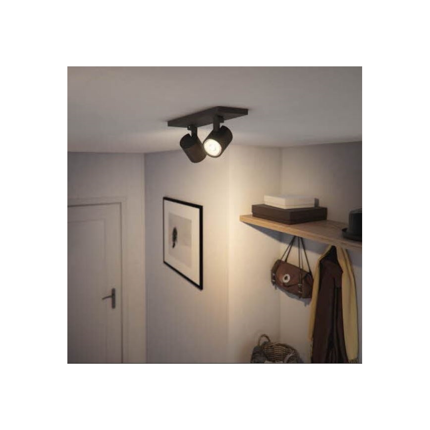 Philips - Ρυθμιζόμενο LED σποτ RGBW RUNNER 2xGU10/6,5W/230V 2700-6500K μαύρο