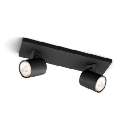 Philips - Ρυθμιζόμενο LED σποτ RGBW RUNNER 2xGU10/6,5W/230V 2700-6500K μαύρο