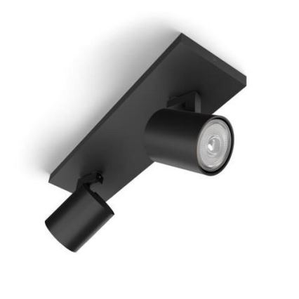 Philips - Ρυθμιζόμενο LED σποτ RGBW RUNNER 2xGU10/6,5W/230V 2700-6500K μαύρο