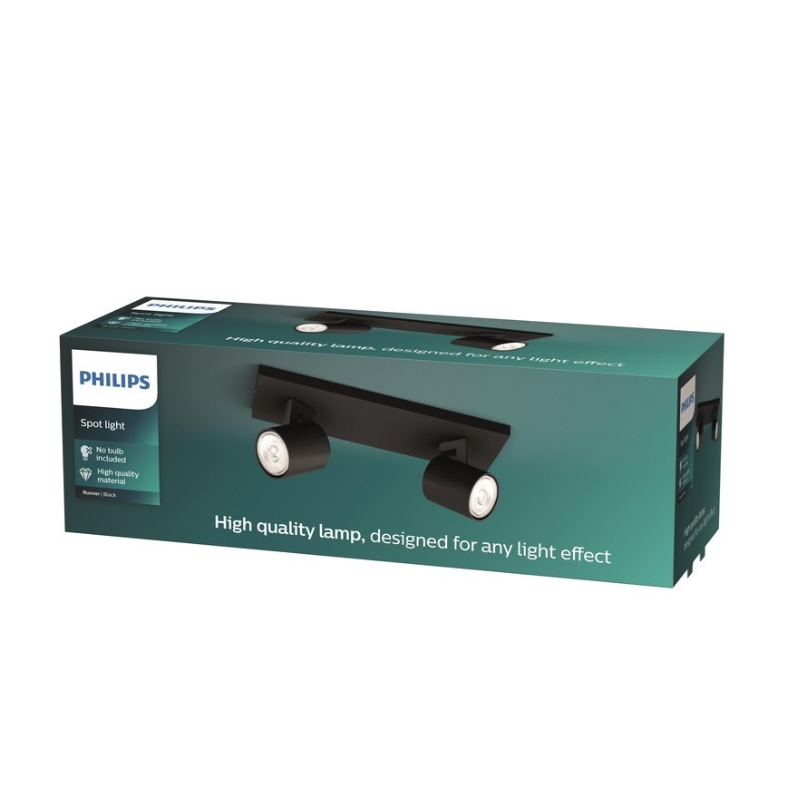 Philips - Ρυθμιζόμενο LED σποτ RGBW RUNNER 2xGU10/6,5W/230V 2700-6500K μαύρο