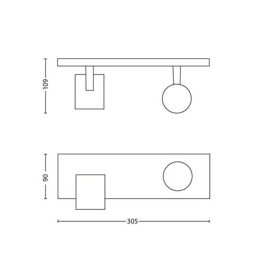 Philips - Ρυθμιζόμενο LED σποτ RGBW RUNNER 2xGU10/6,5W/230V 2700-6500K μαύρο