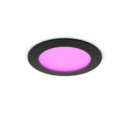 Philips - LED RGBW Ρυθμιζόμενο χωνευτό φωτιστικό μπάνιου Hue SLIM LED/12W/230V 1000-20000K μαύρο IP44